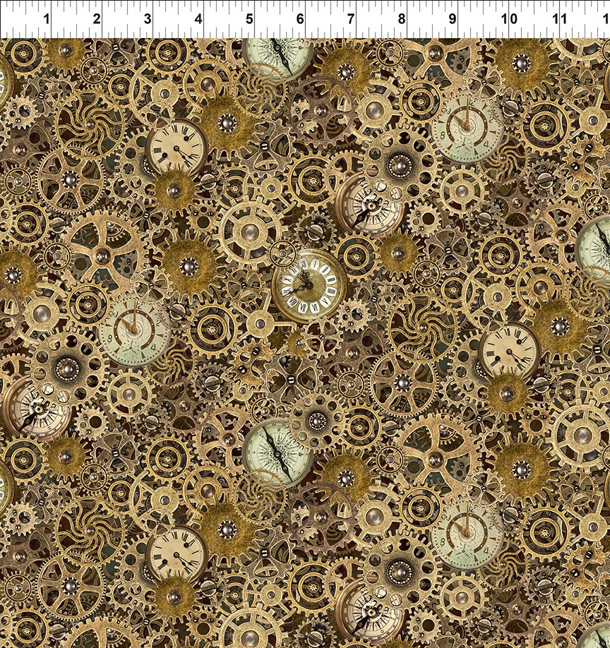 Steampunk - 6ST-1 Gold Gears & Clocks