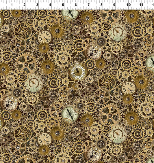 Steampunk - 6ST-1 Gold Gears & Clocks