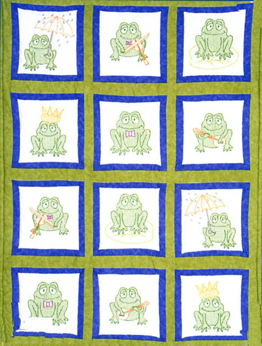 Frogs Theme Quilt Square