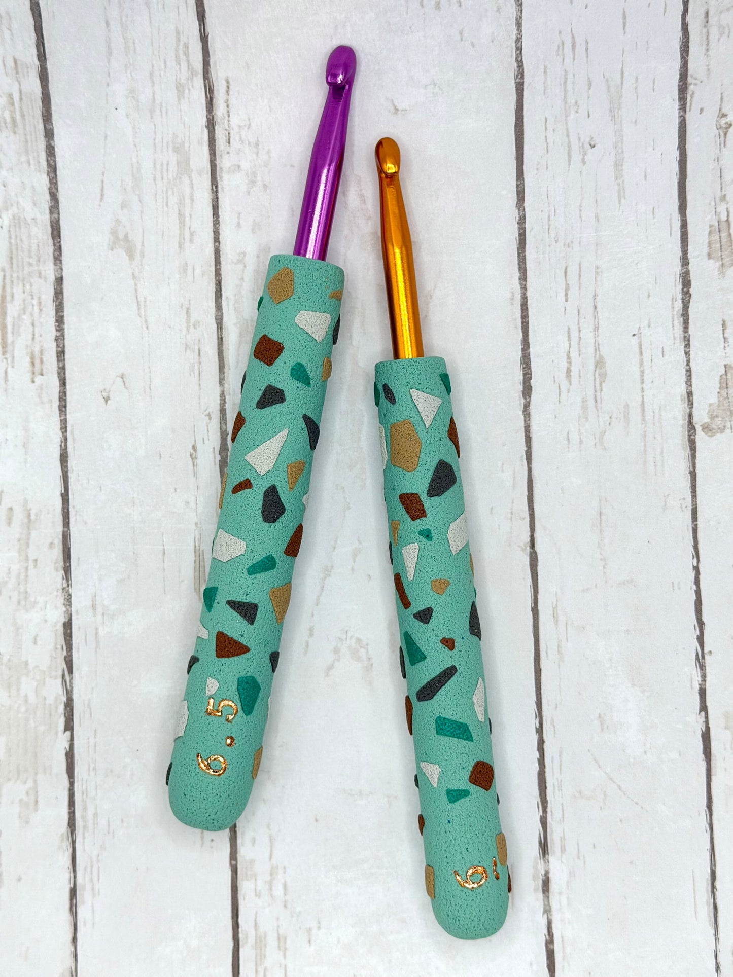 Crochet Hook Set - Green Terrazzo