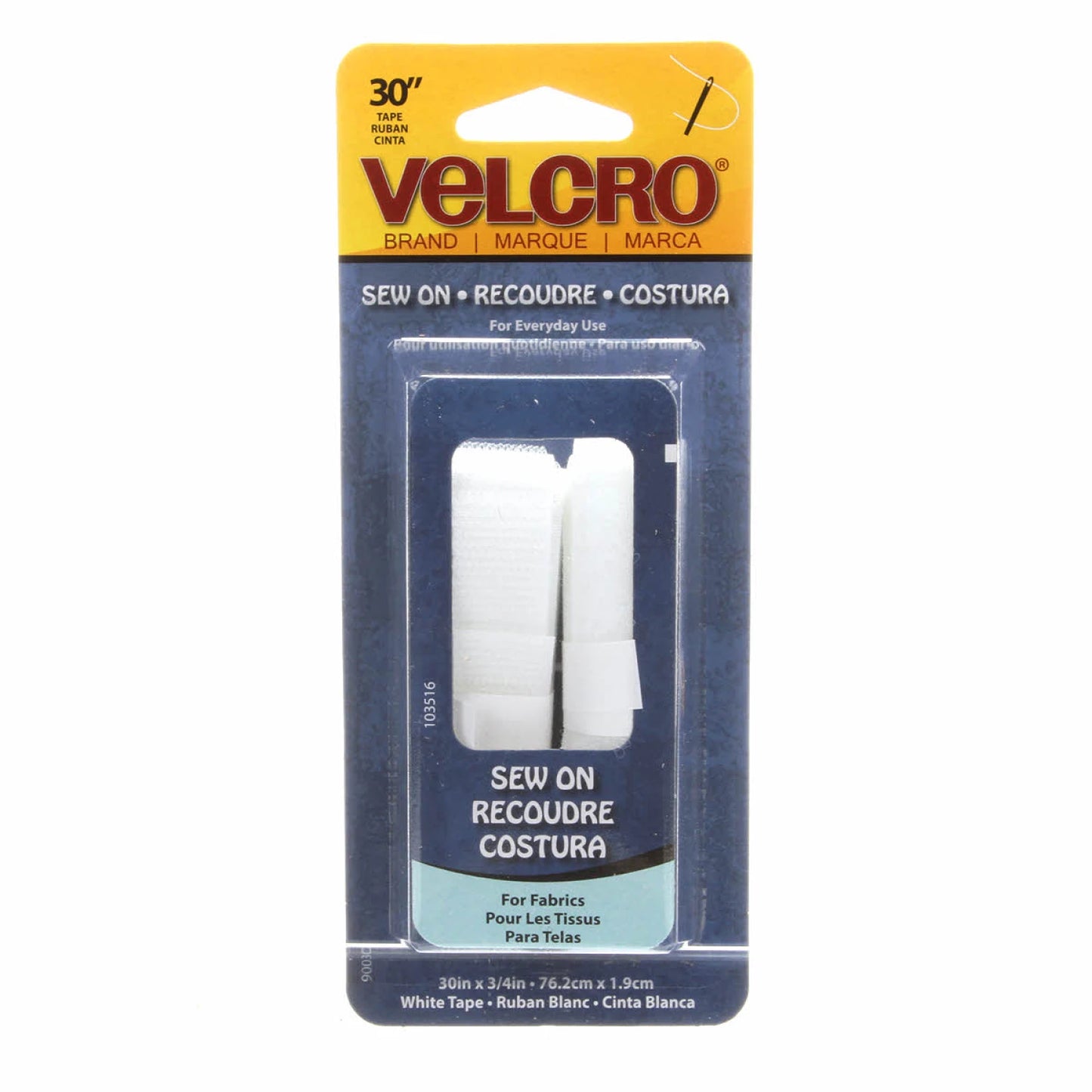 VELCRO® Brand Fastener Regular Duty Strip White 3/4in x 30in