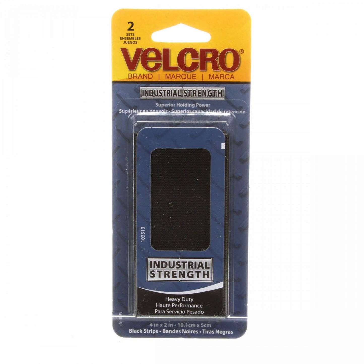 VELCRO® Brand Fastener Industrial Strength Carded Black 4in