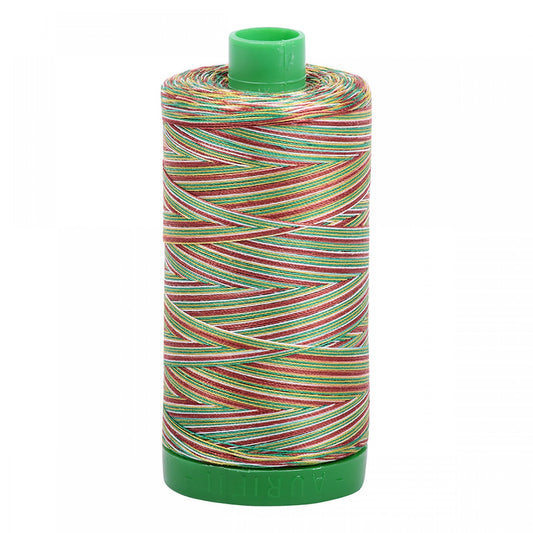 A1140-4650 Mako Cotton Embroidery Thread 40wt 1094yds Variegated Green & Red