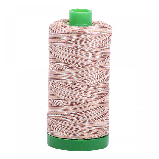 A1140-4666 Mako Cotton Embroidery Thread 40wt 1094yds Variegated Brown & Pink