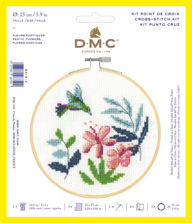 Leisure Arts Kit Cross Stitch XS Exotic Flowers