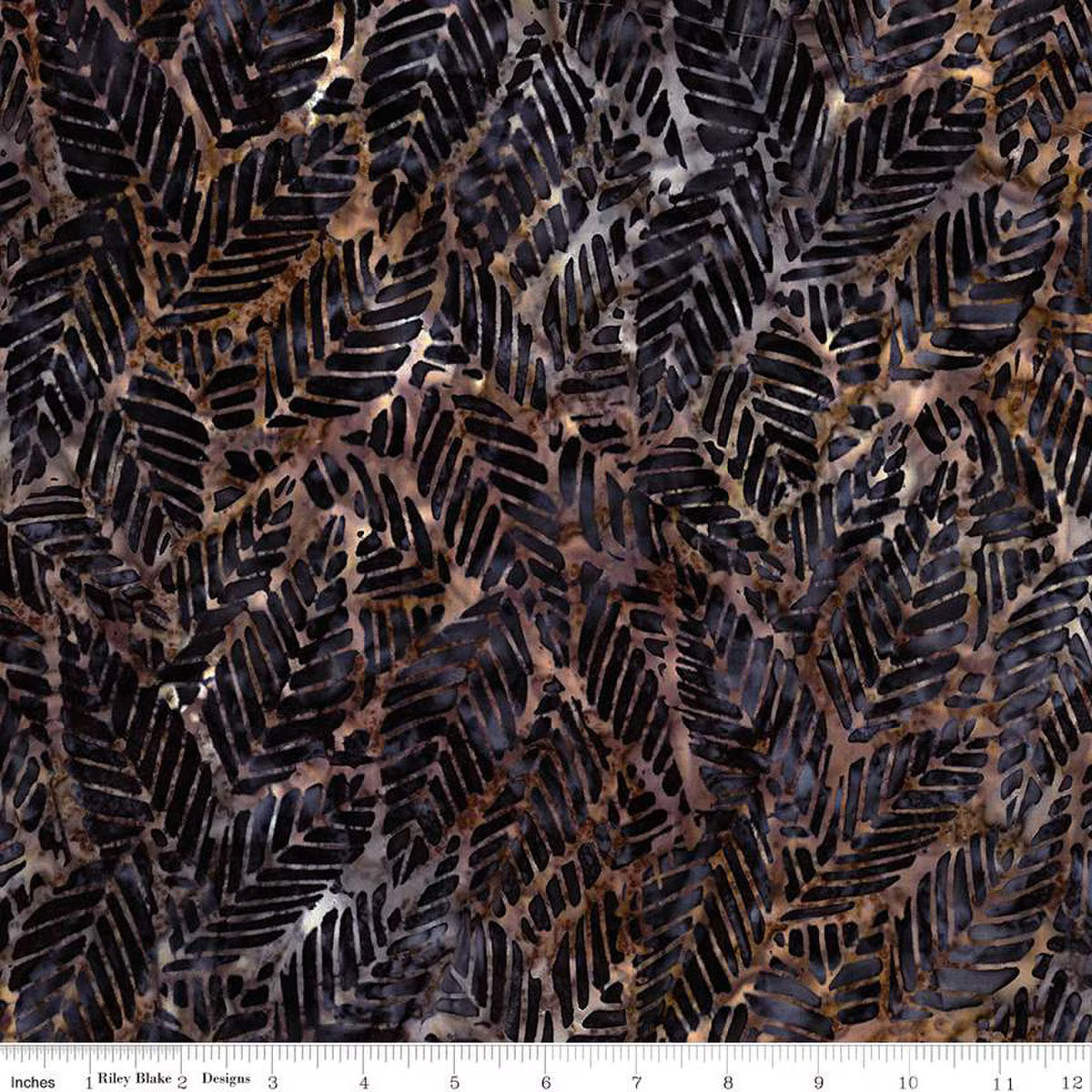 Expressions Batiks Floral Reflections Black Bean