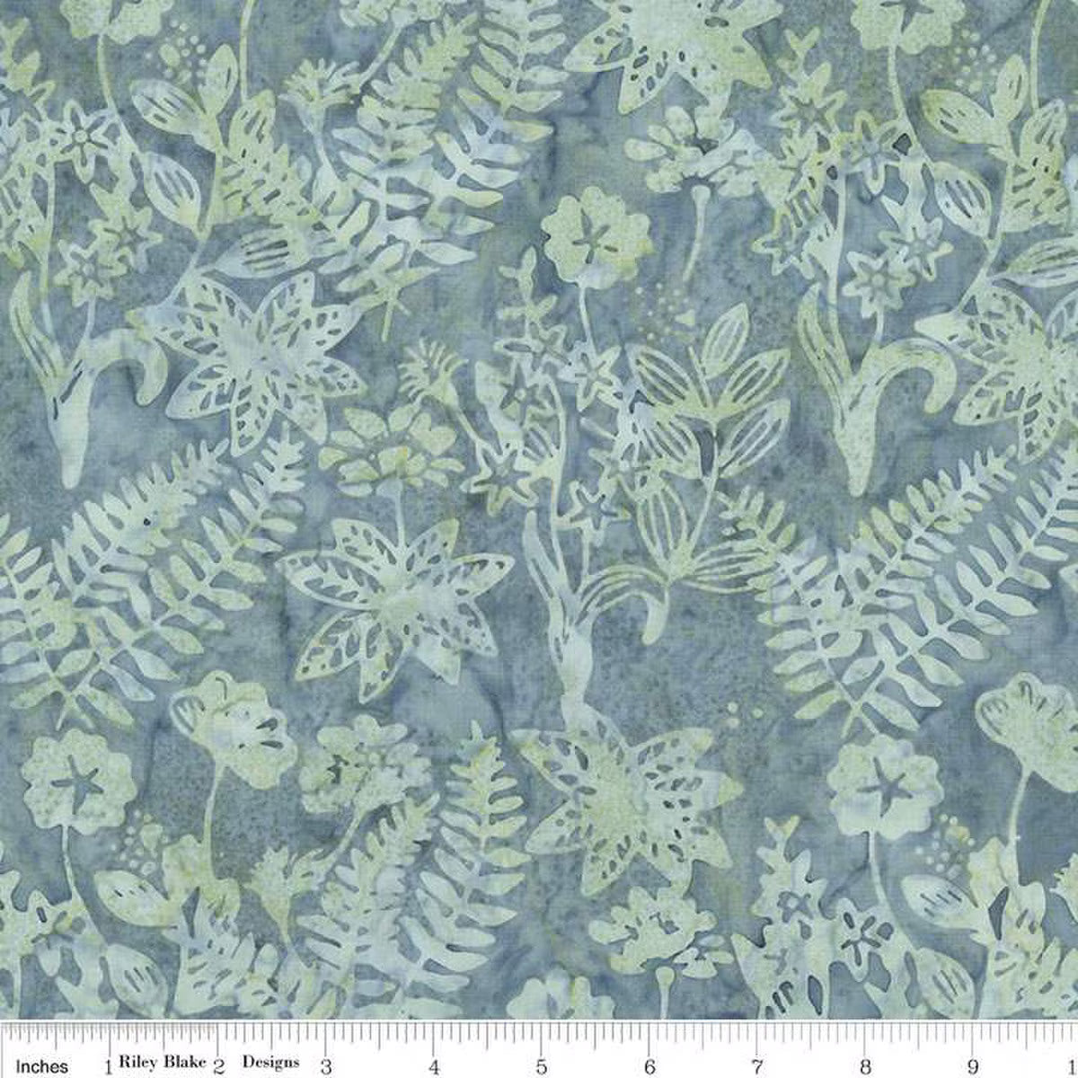 Batiks Floral Grid Adriatic Mist