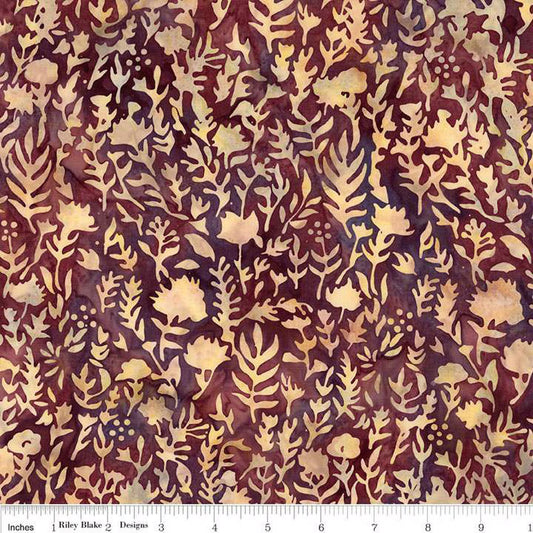 Batiks Floral Grid Black Cherry Chutney