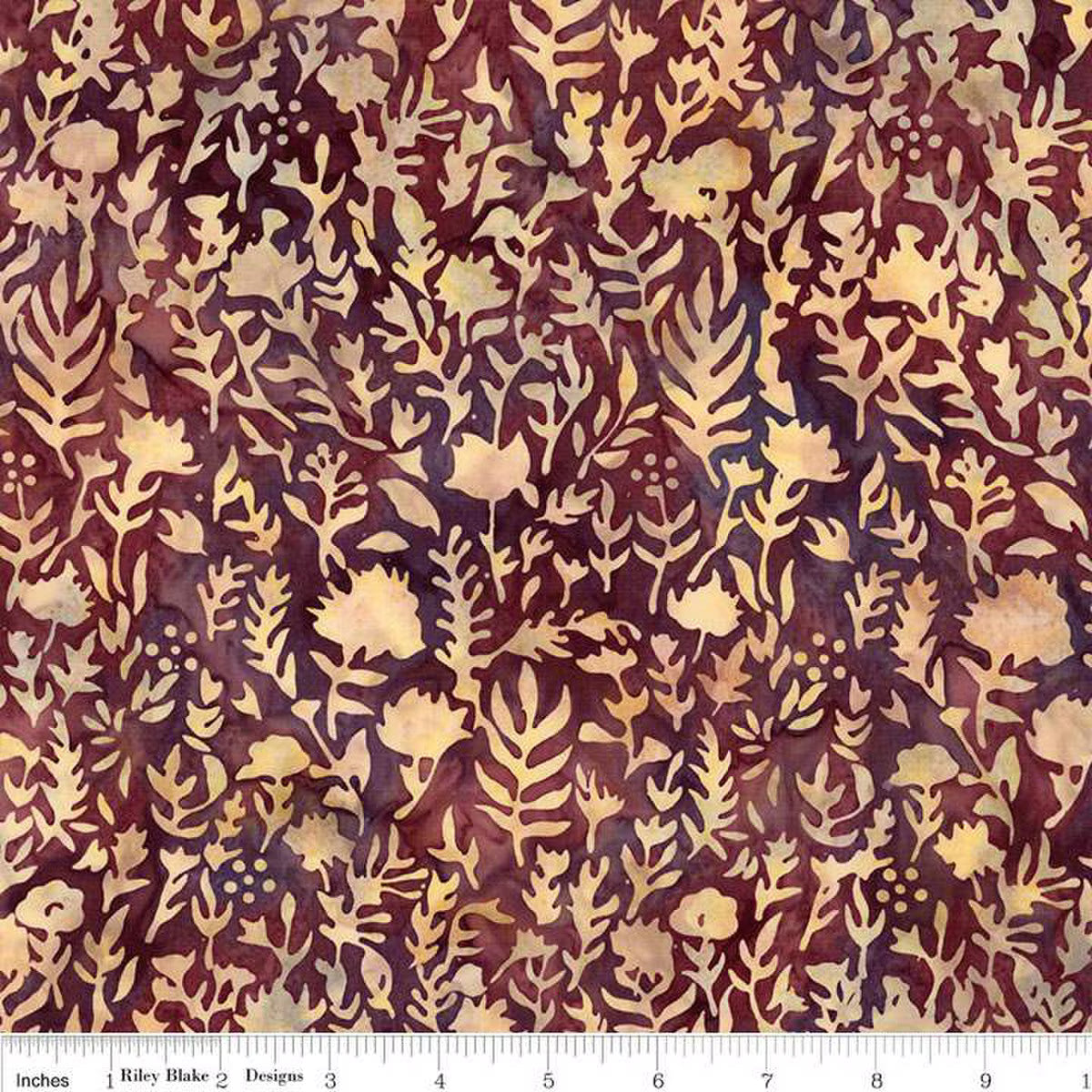 Batiks Floral Grid Black Cherry Chutney