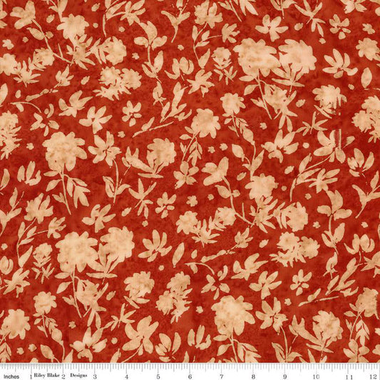 Batiks Flower Mix Sew Soft Rayon Red Fox
