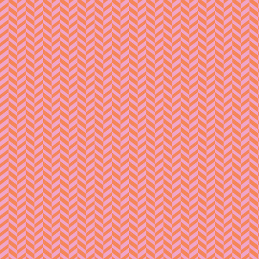 Effervescence Herringbone - Pink/Orange