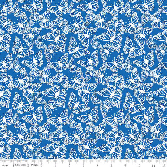 Friendship Florals Butterflies Cobalt