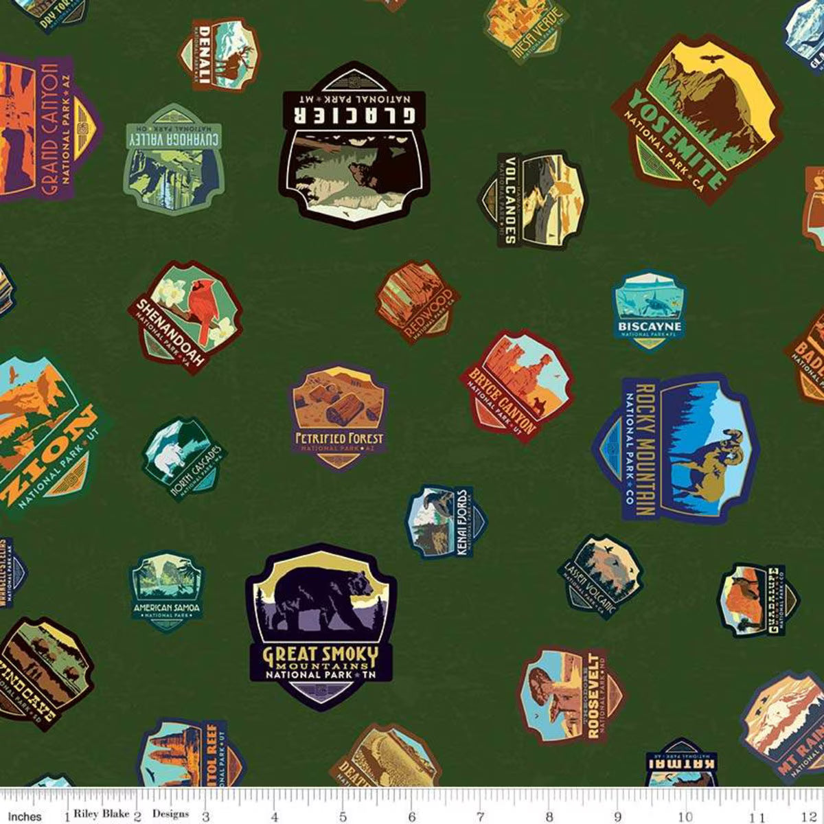 National Parks Patches Green C8782-GREEN