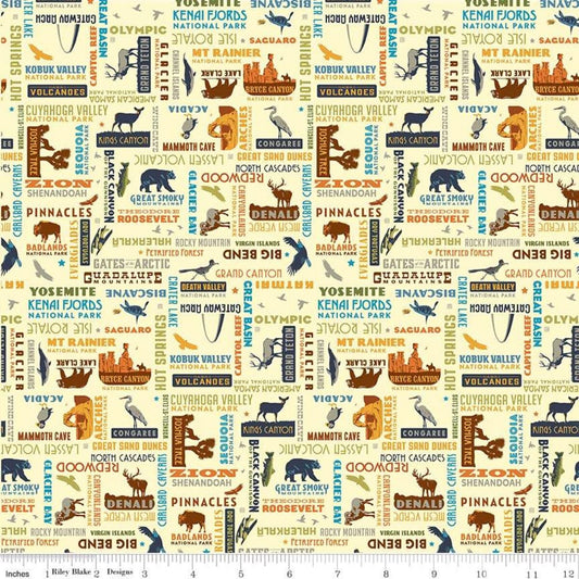 National Parks Word Print Cream