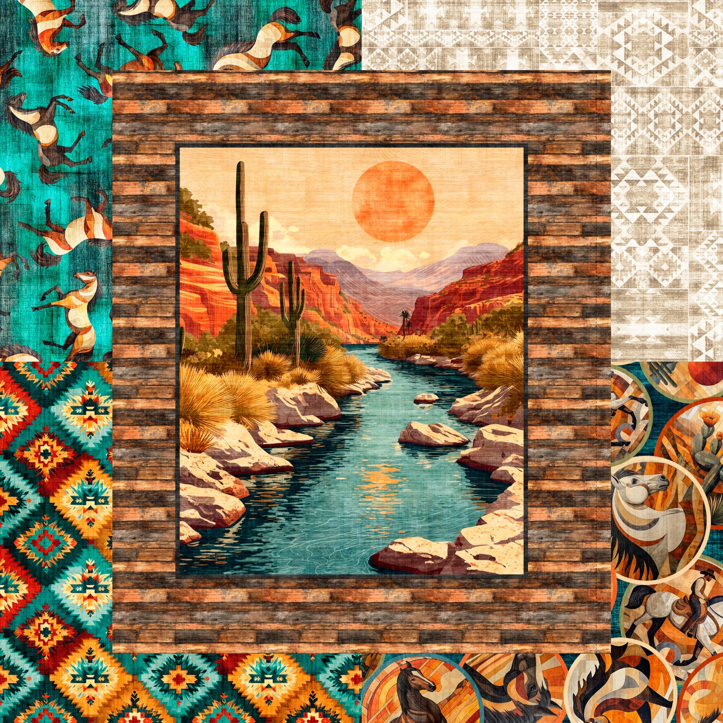 CANYONLANDS - HORSES - TURQUOISE 32016-Q