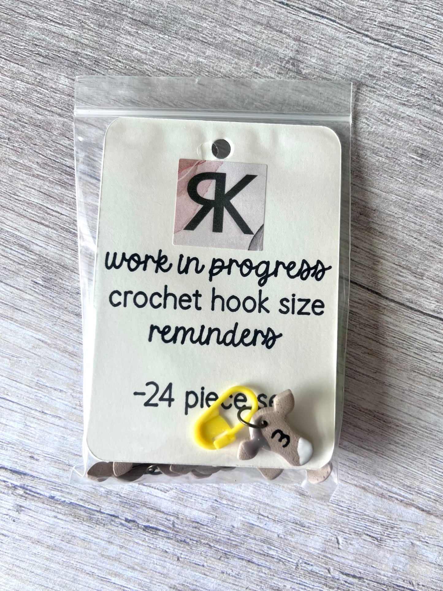 Crochet size reminders handmade