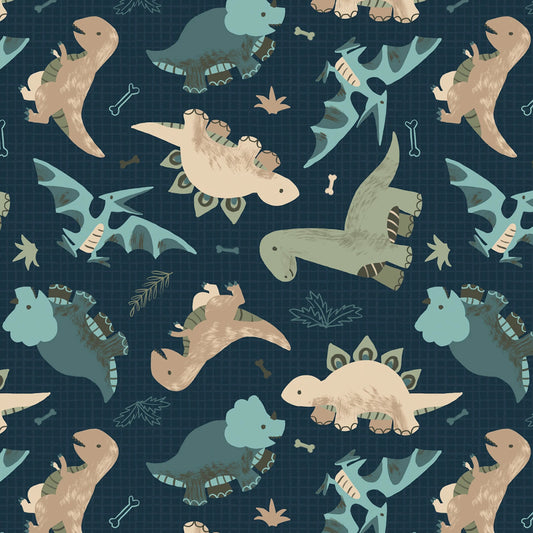 Flannel Going Dino Toss Blue