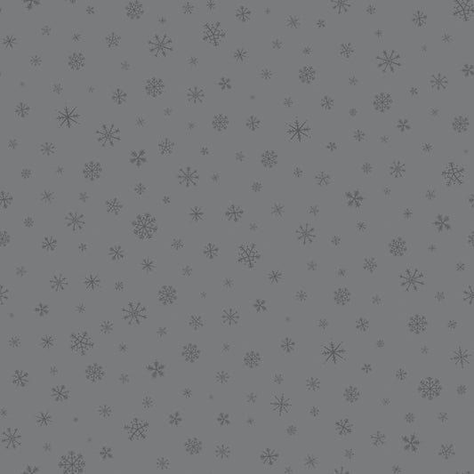 Flannel Snow Leopard Snowflakes Gray