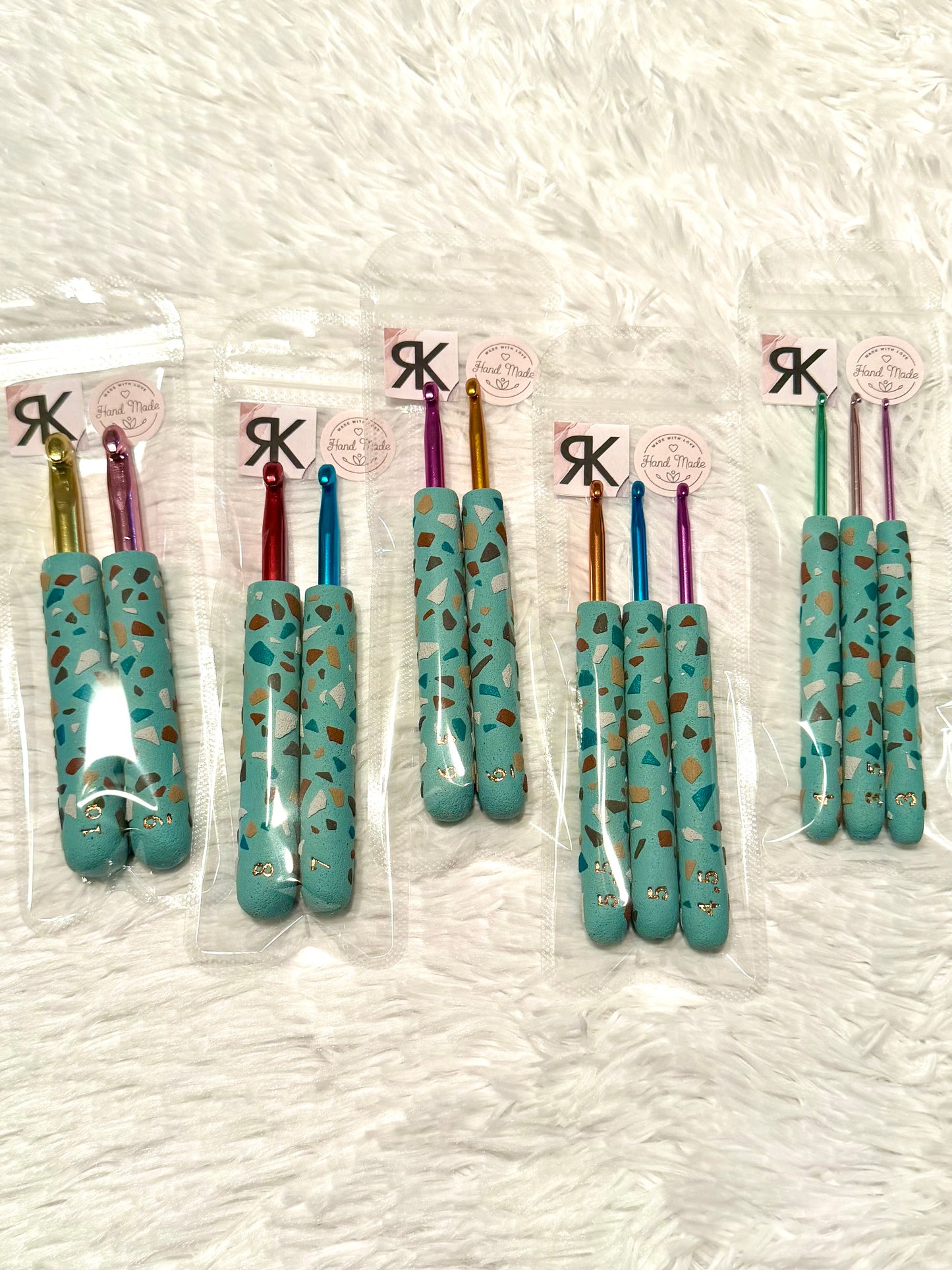 Crochet Hook Set - Green Terrazzo