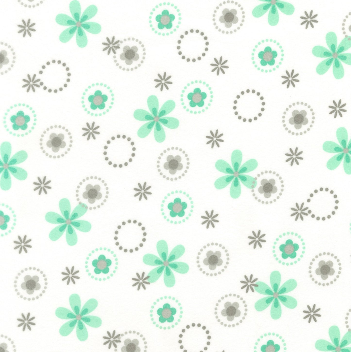 Flannel Mint Flower Flannel