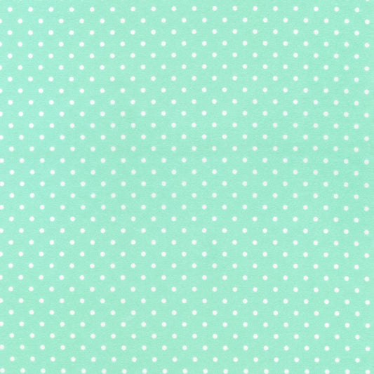 Flannel Mint/White Dots on Flannel