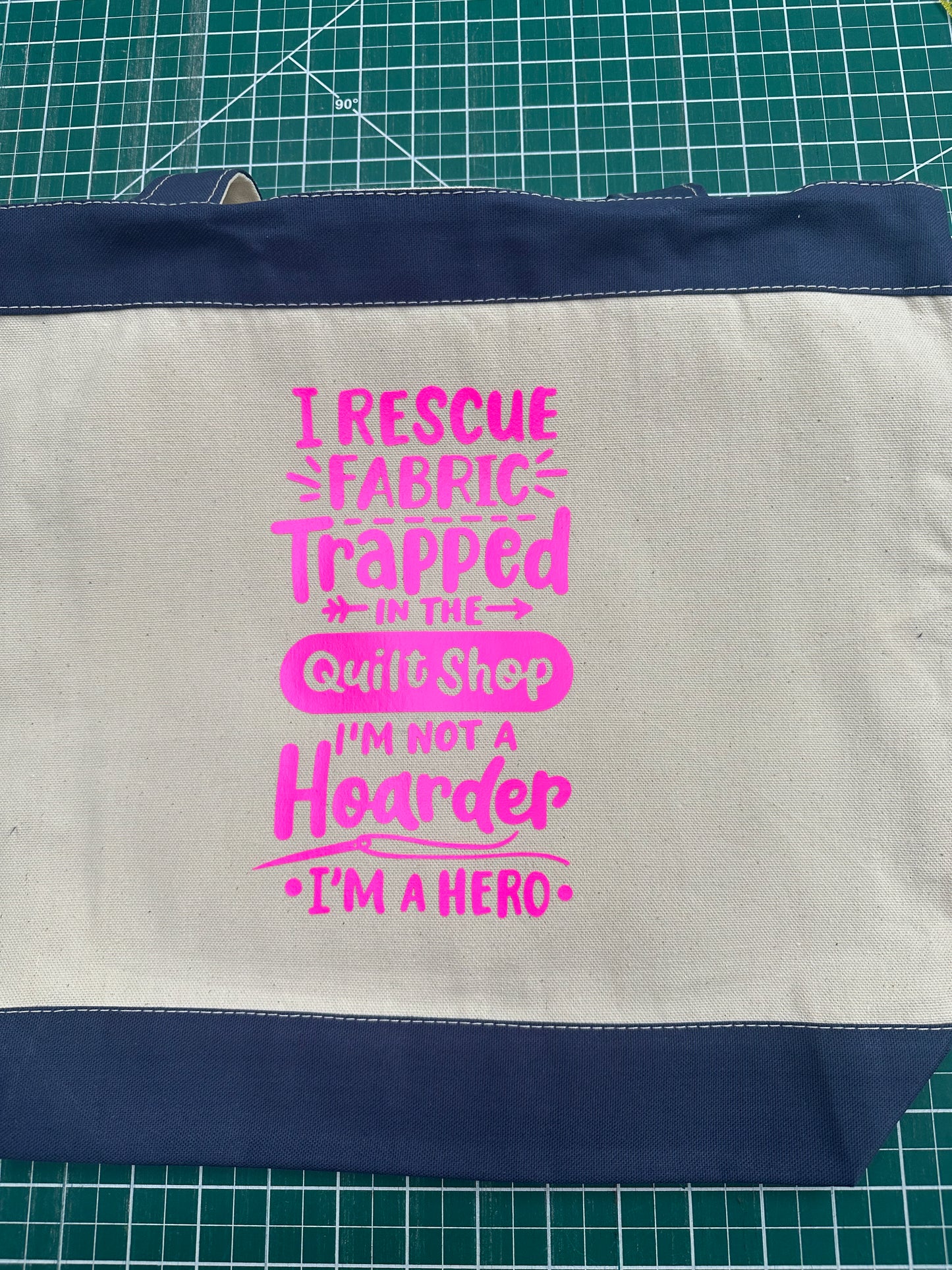 Cotton Tote-Rescue - Hot Pink