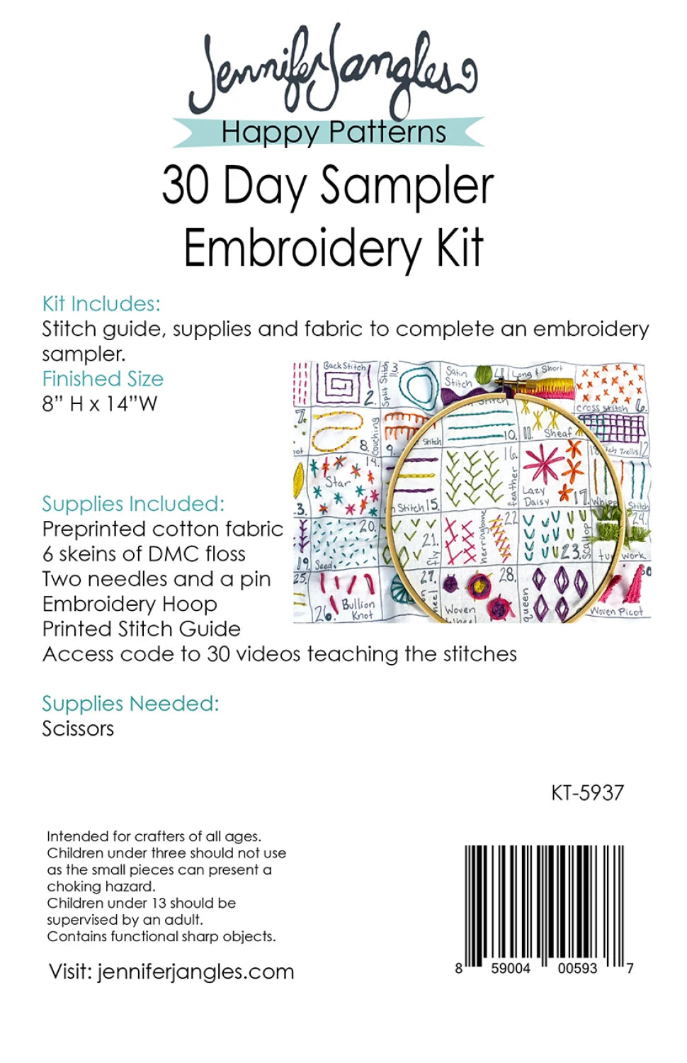 30 Day Sampler Embroidery Class Volume 1