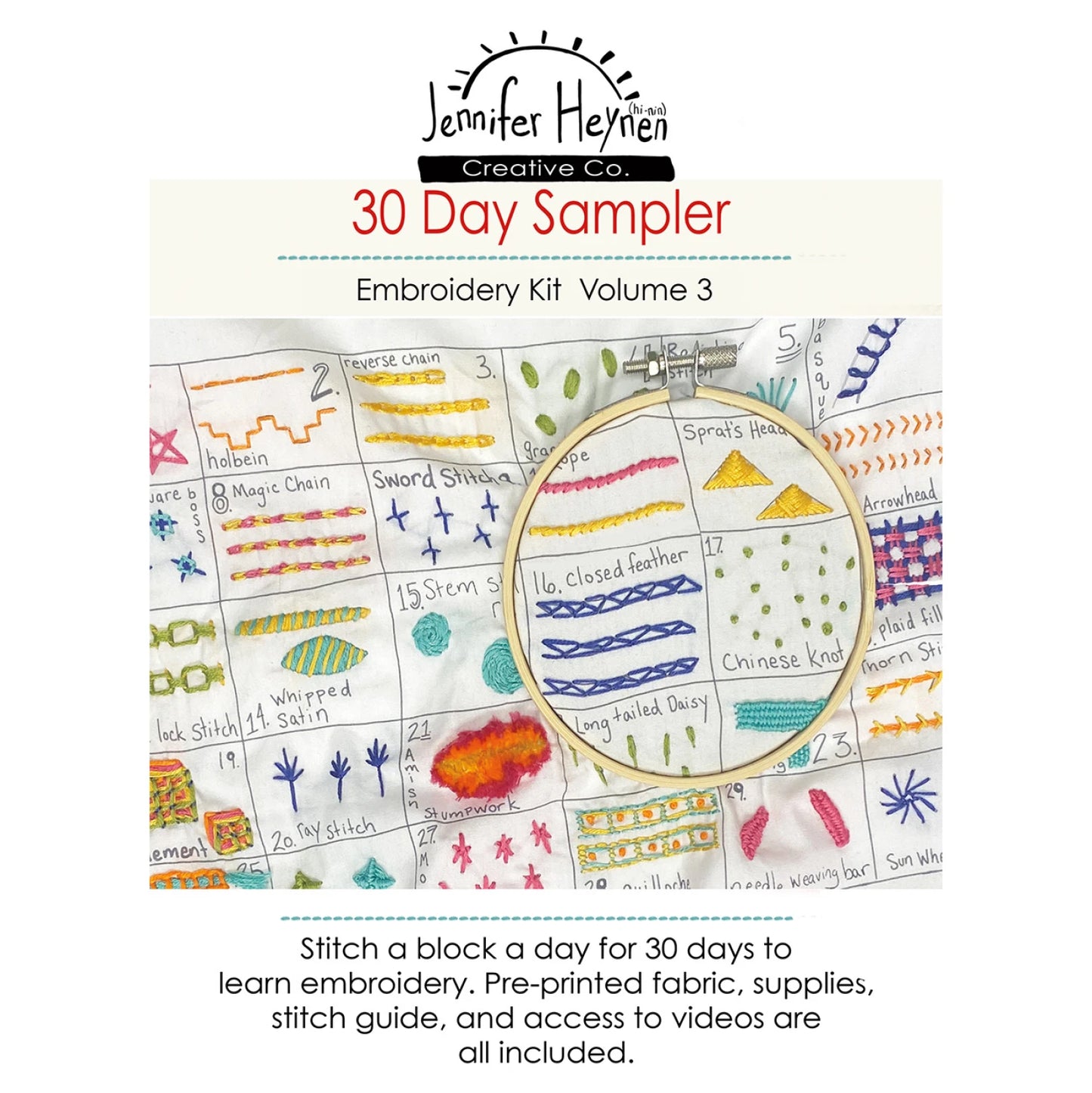 30 Day Sampler Embroidery Class Volume 3