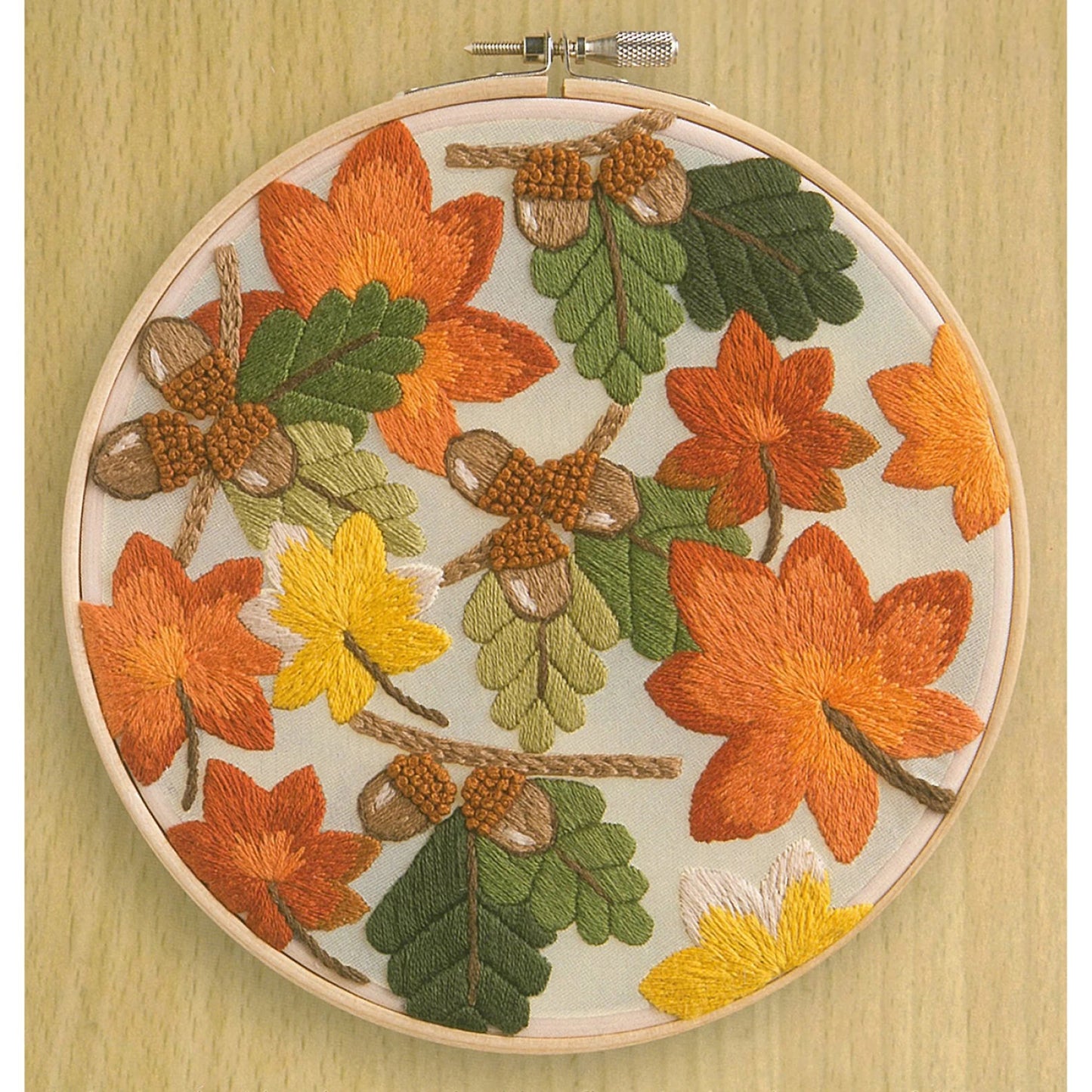 Leisure Arts Emb Kit 6" Org Falling Leaves