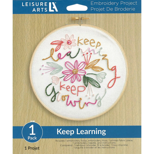Leisure Arts Emb Kit 6" Keep Learning
