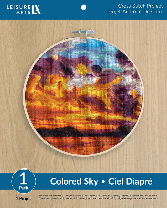 Leisure Arts Kit Cross Stitch 8in Colored Sky