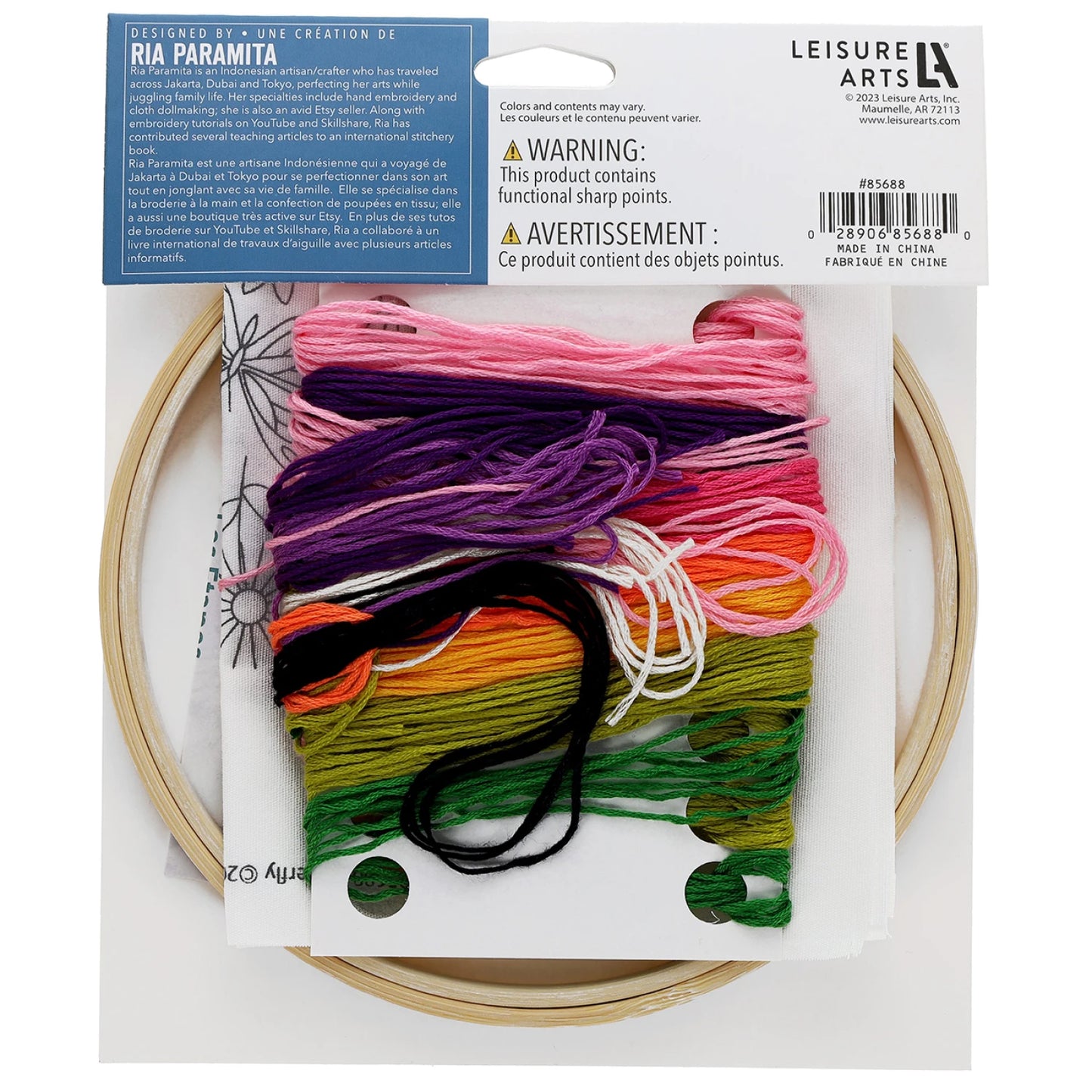 Leisure Arts Embroidery Kit 6" Butterfly Scatter