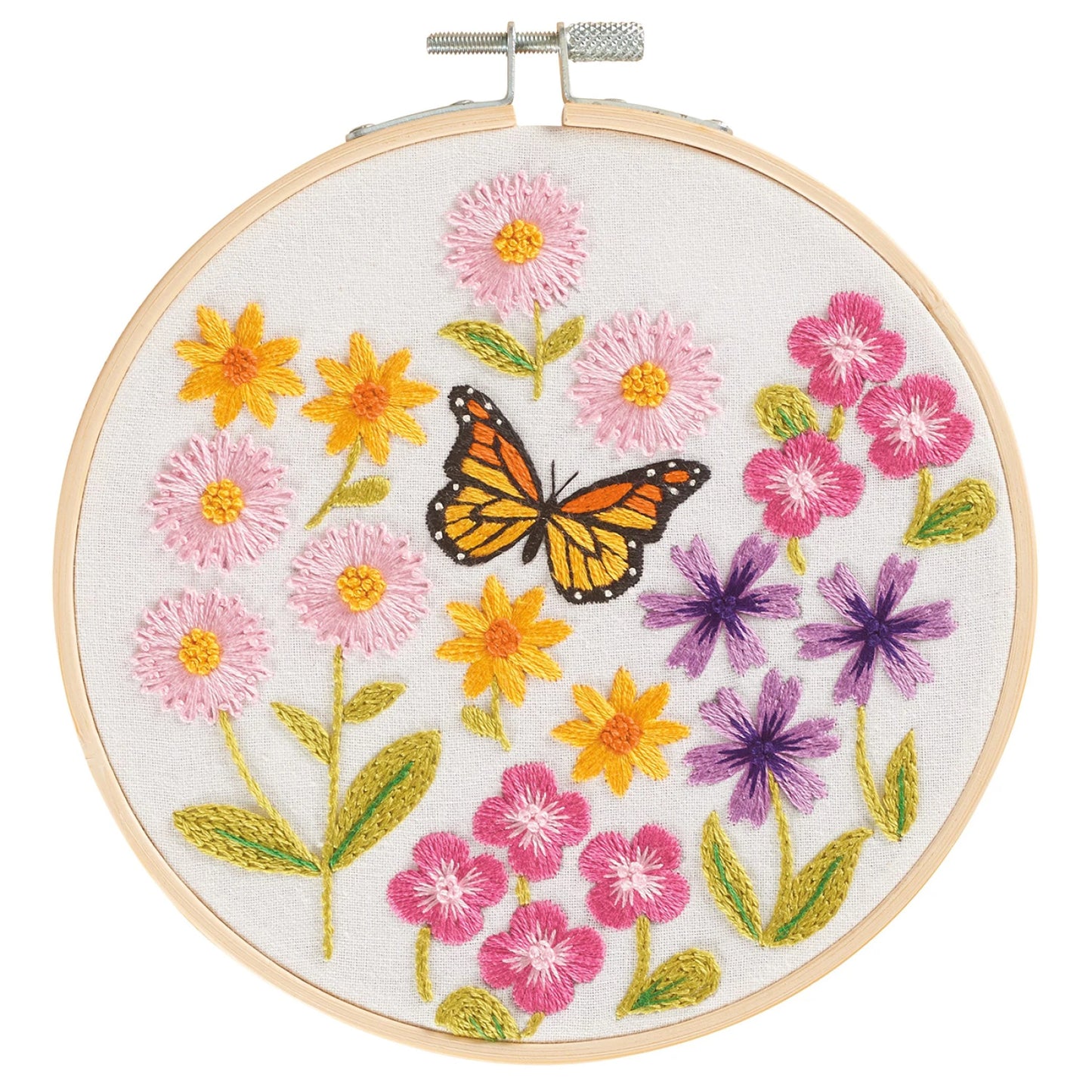 Leisure Arts Embroidery Kit 6" Butterfly Scatter