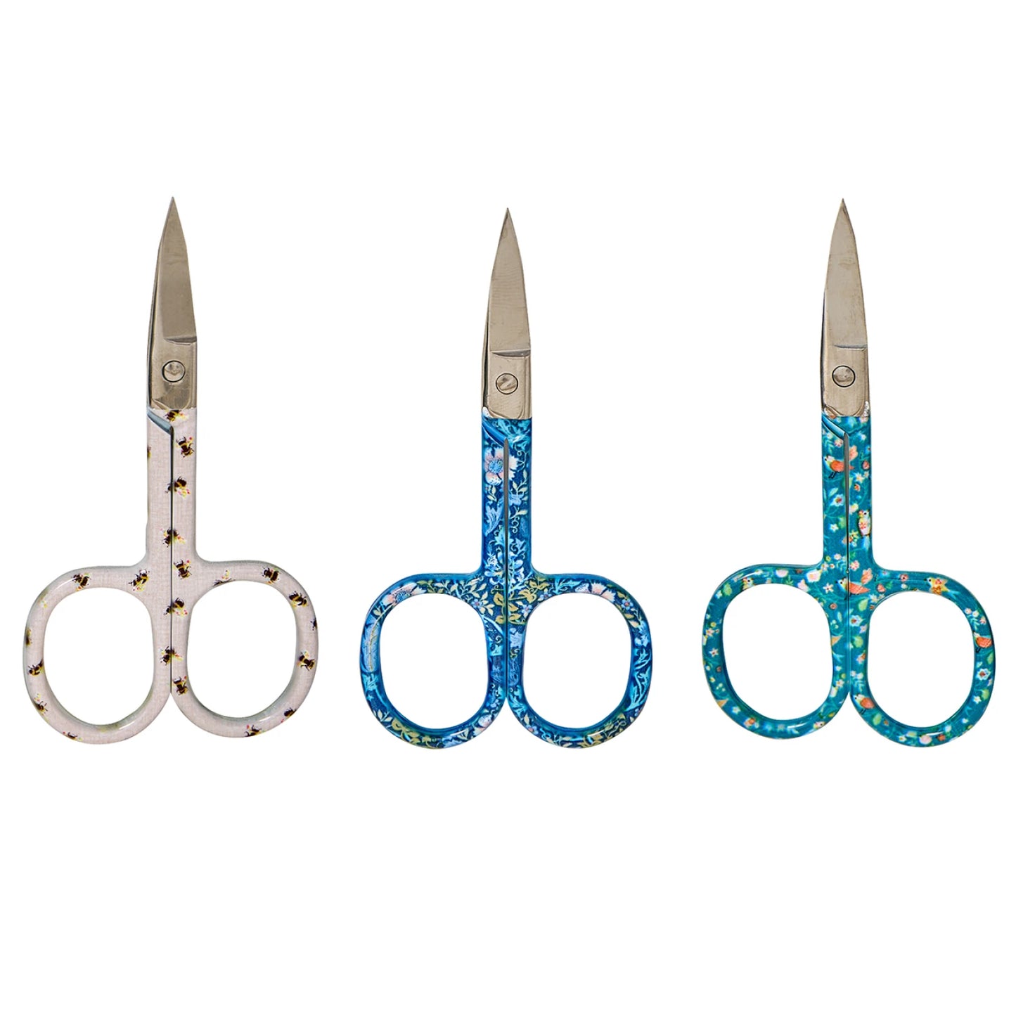 Embroidery Scissors - Bee, Bird, Floral Woodblock 24pc