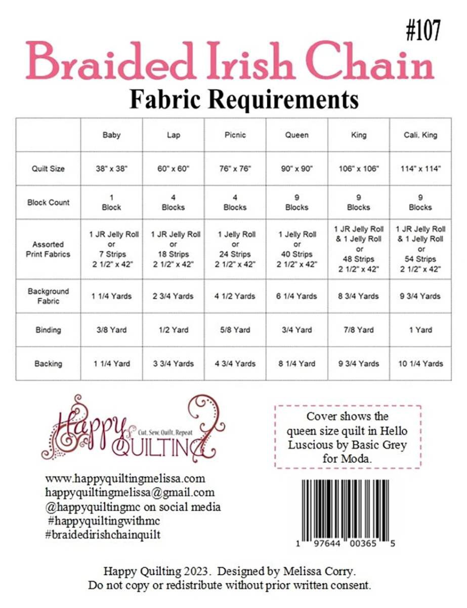 Melissa Corry Braided Irish Chain Quilt Pattern