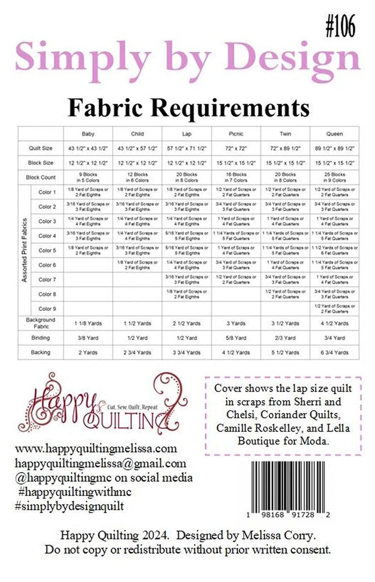 Melissa Corry Simply by Design Quilt Pattern