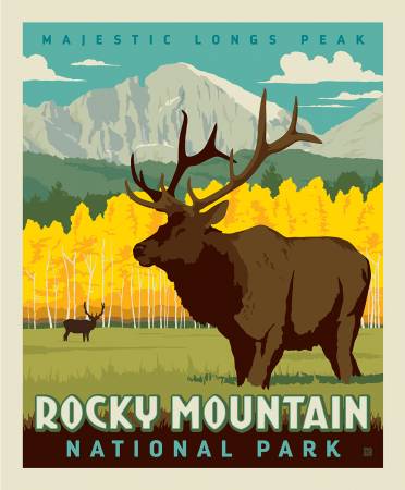National Parks Poster Panel Rocky Mountain