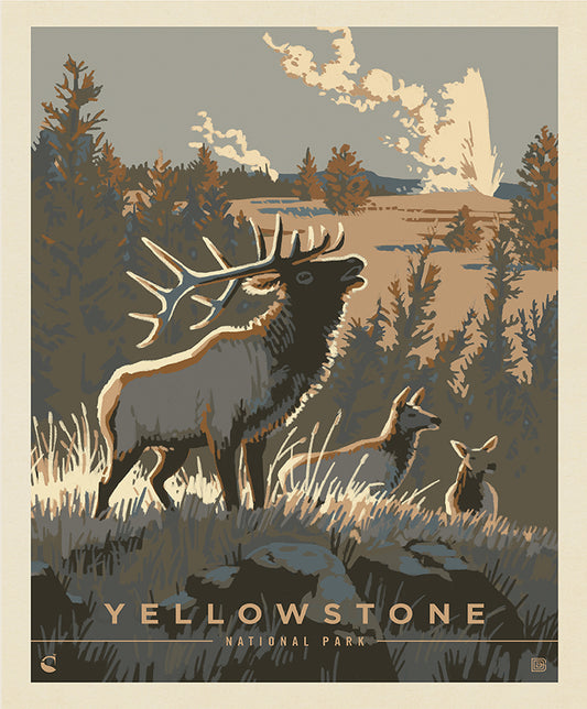 National Parks Poster Panel Yellowstone