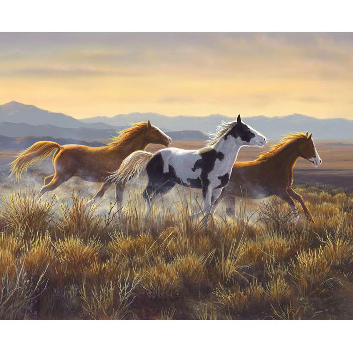 Wild Horses Digitally Printed 36" x 43" Panel Open Country