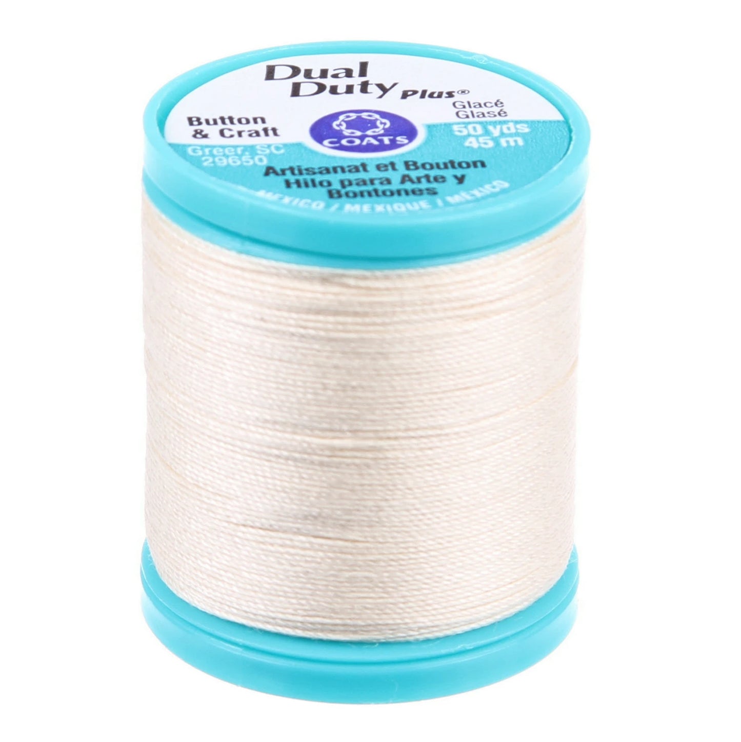 8020 Dual Duty Plus Button and Carpet Thread 50yds 10wt Cream