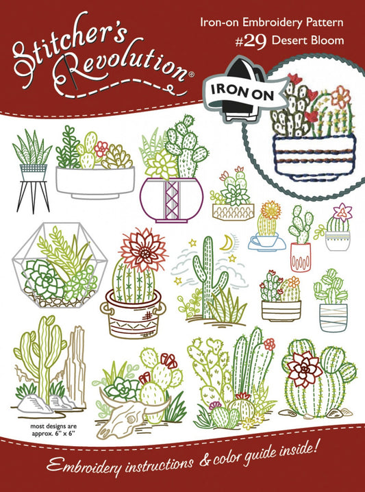 Stitcher's Revolution Embroidery Transfer Pattern - Desert Bloom