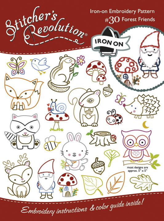 Stitcher's Revolution Embroidery Transfer Pattern - Forest Friends