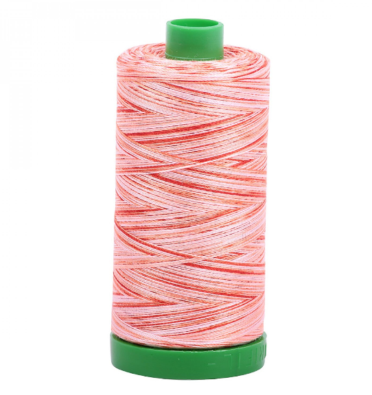 A1140-4659 Mako Cotton Embroidery Thread 40wt 1094yds Variegated Pink & Red