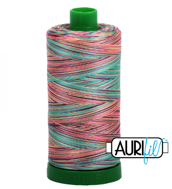 A1140-3817 Mako Cotton Embroidery Thread 40wt 1094yds Variegated Blue & Pink